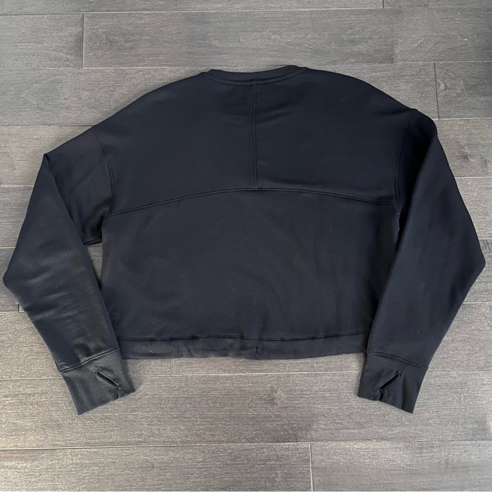 All in Motion Women’s Black Slightly Cropped Drawstring Sweatshirt Size S - Picture 5 of 8